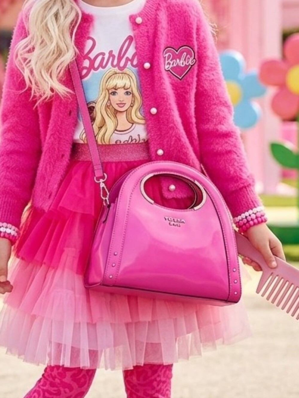 TOSCA BLU Italian Designer Fuchsia Leather Satchel